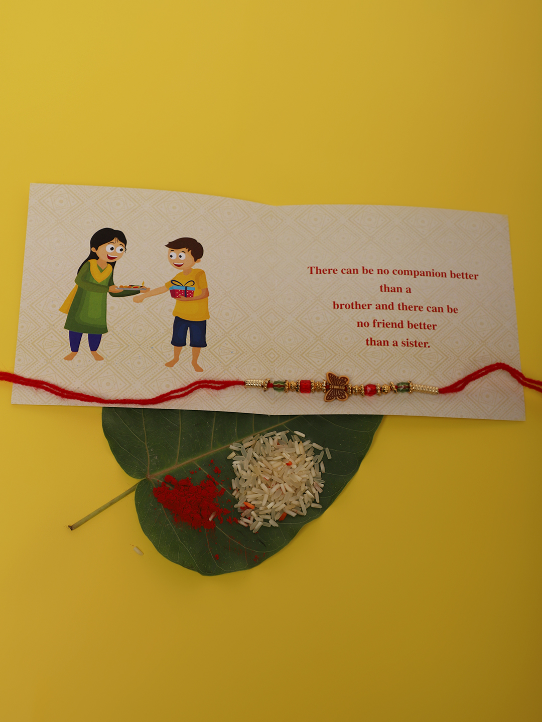 YouBella Rakhi and Greeting Card Combo for Brother, Rakhi Gift for Brother/Bhaiyya/Bhai (Style 2)